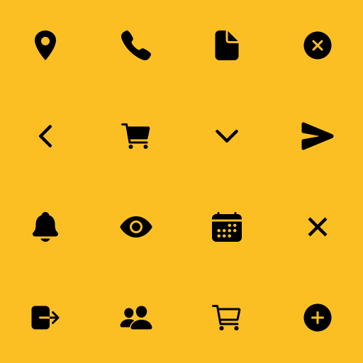 Popular IonIcons icons: Location Sharp icon, Call icon, Document icon, Close Circle icon, Chevron Back icon, Cart icon, Chevron Down icon, Send icon, Notifications icon, Eye icon, Calendar icon, Close Sharp icon, Log Out icon, People icon, Cart Outline icon, Add Circle icon
