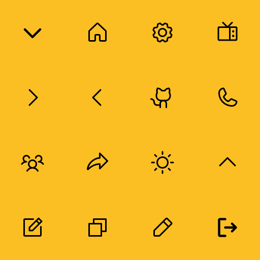 Popular Phosphor icons: Caret Down Bold icon, House icon, Gear icon, Television icon, Caret Right icon, Caret Left icon, Github Logo icon, Phone icon, Users Three icon, Share Fat icon, Sun icon, Caret Up icon, Note Pencil icon, Copy icon, Pencil Simple icon, Sign Out Bold icon