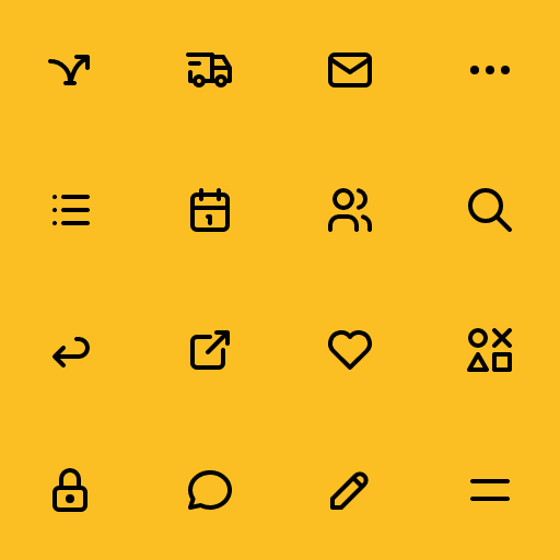Popular Tabler Icons icons: Arrow Bounce icon, Truck Delivery icon, Mail icon, Dots icon, List icon, Calendar icon, Users icon, Search icon, Arrow Back icon, External Link icon, Heart icon, Icons icon, Lock icon, Message Circle icon, Pencil icon, Menu icon
